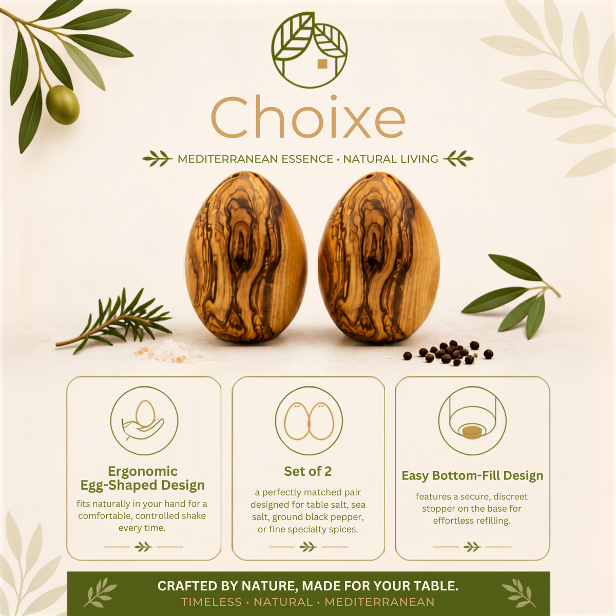 Olive Wood Salt and Pepper Shakers (view 5)