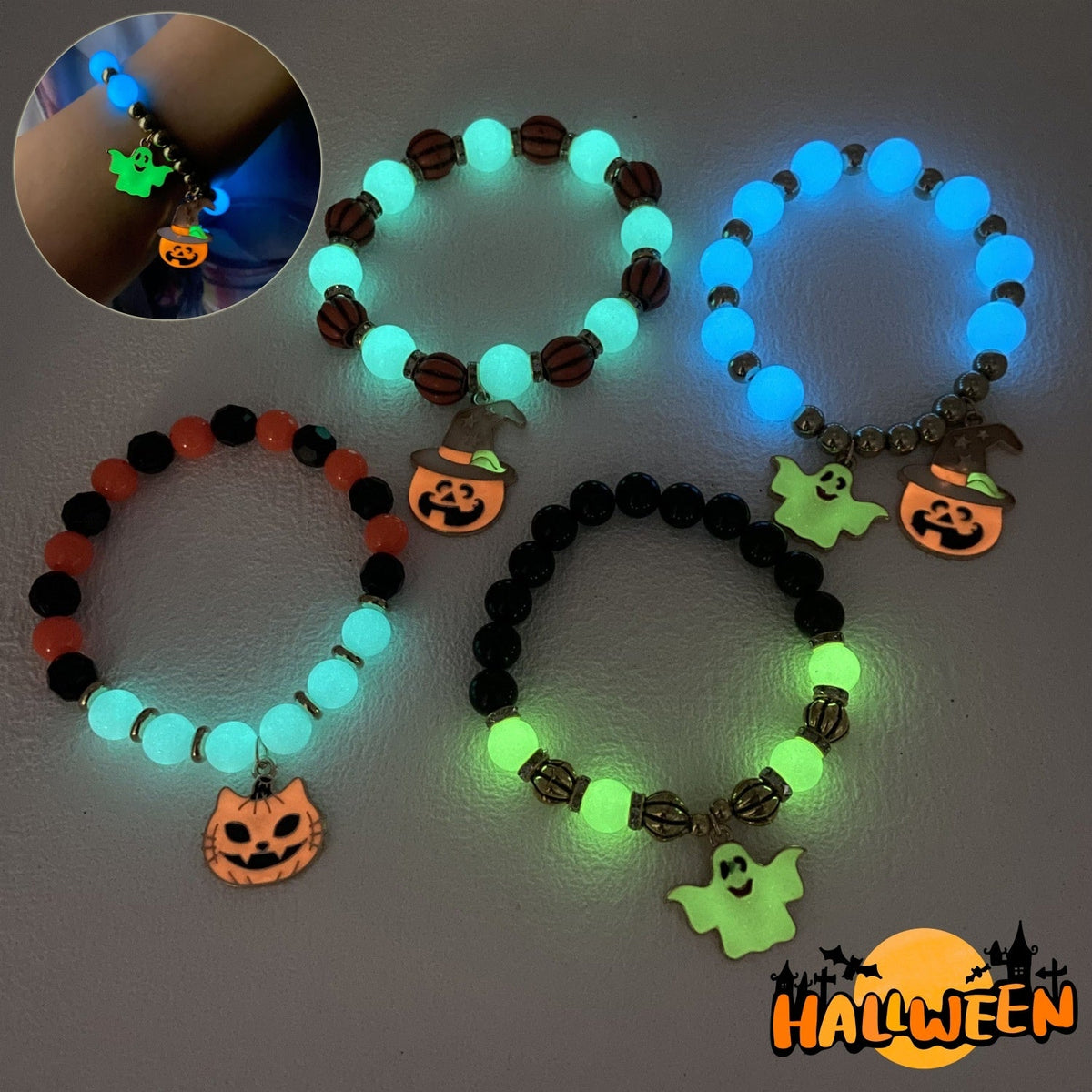 Glow Bead Halloween Bracelet (view 11)