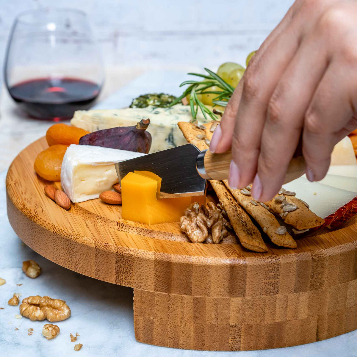 Swivel Cheese Board with Knife Drawer (view 6)
