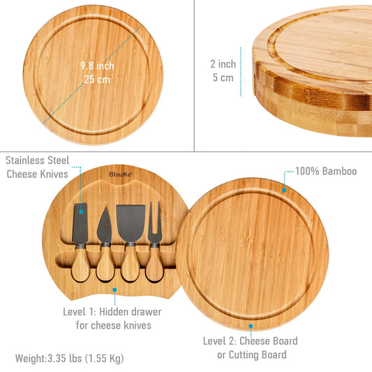 Swivel Cheese Board with Knife Drawer (view 2)