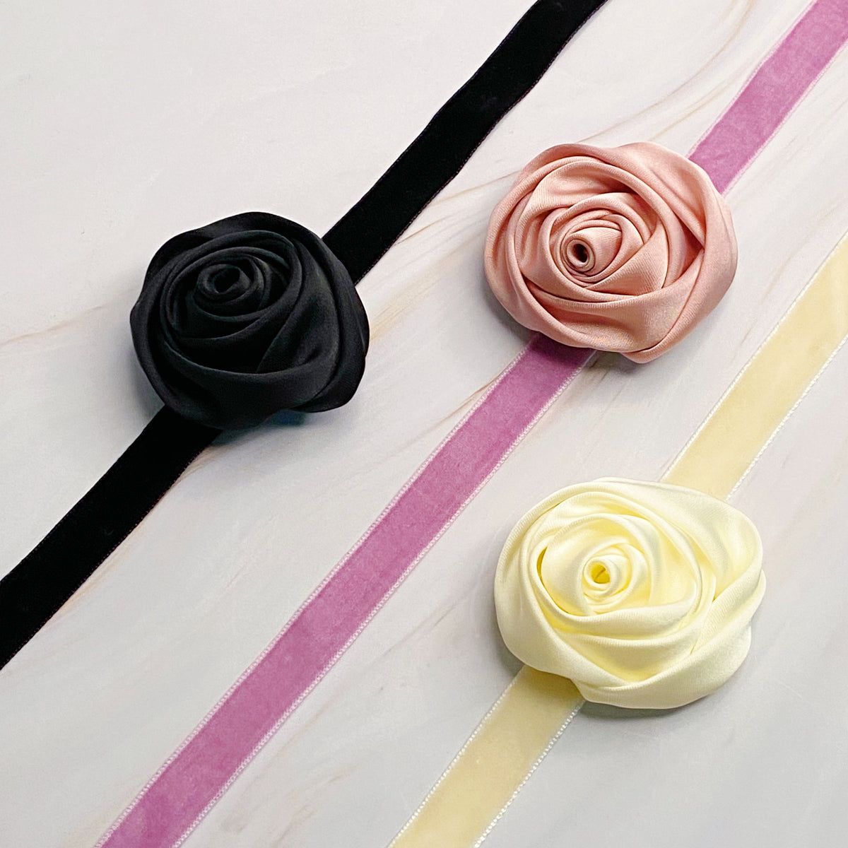 Velvet Rose Sash Necklace