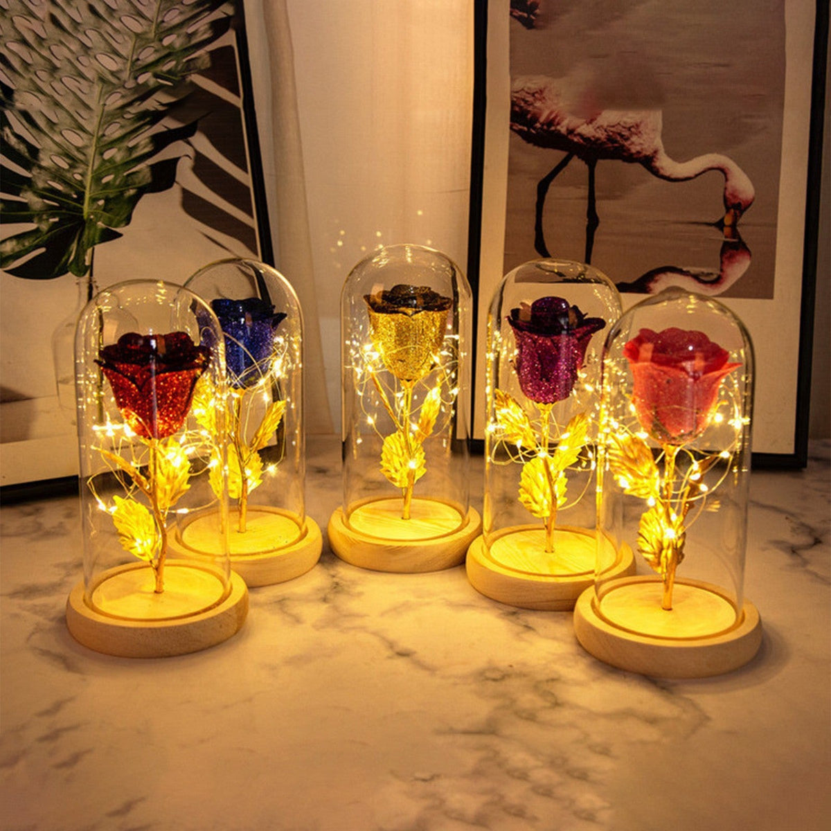 Eternal Rose in Glass with LED (view 2)