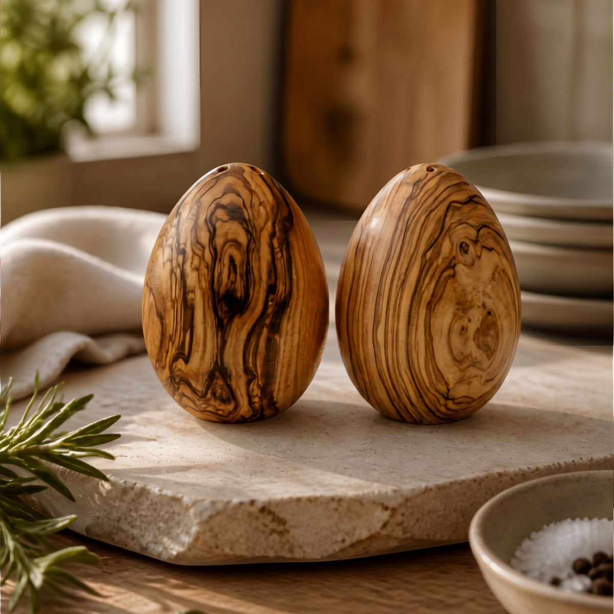 Olive Wood Salt and Pepper Shakers (view 2)