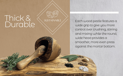 Olive Wood Mortar and Pestle (view 5)