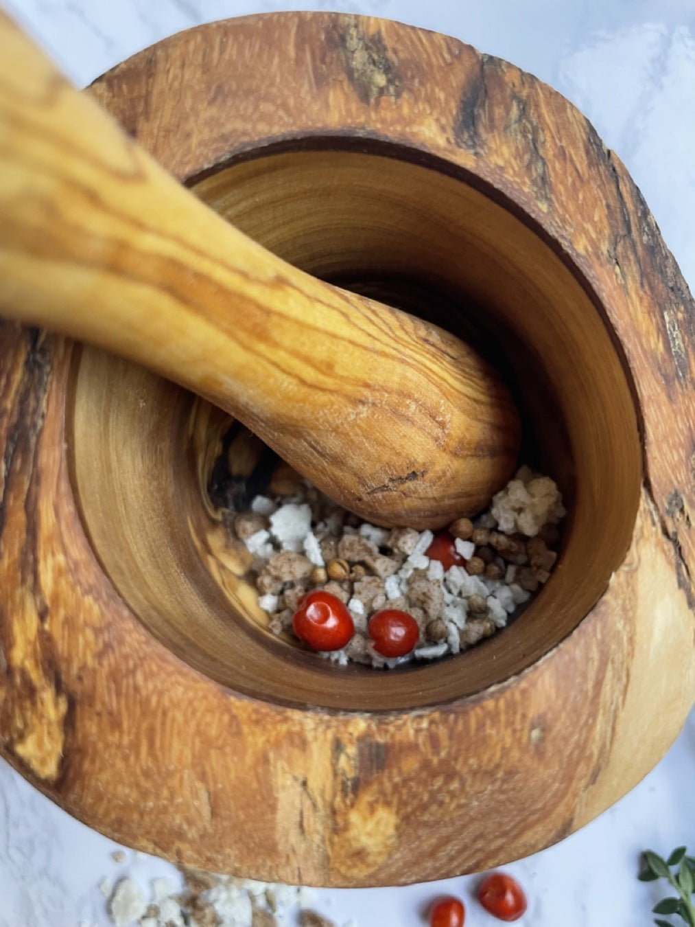 Olive Wood Mortar and Pestle (view 3)