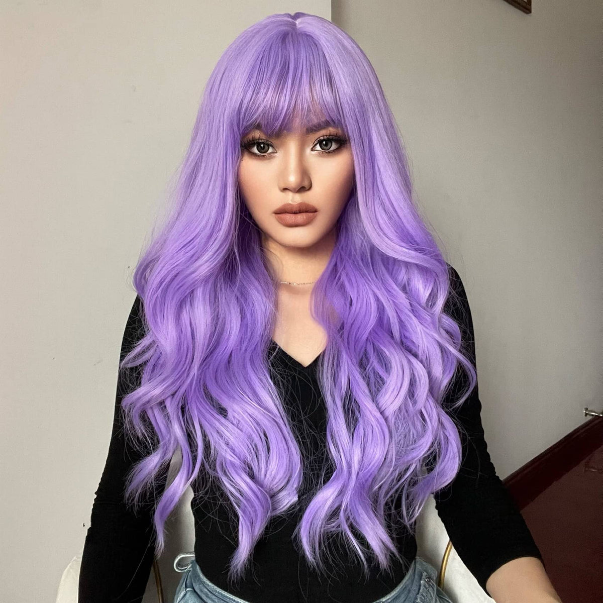 Lilac Long Wig (view 3)