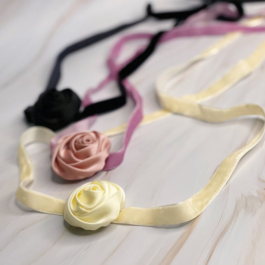 Velvet Rose Sash Necklace