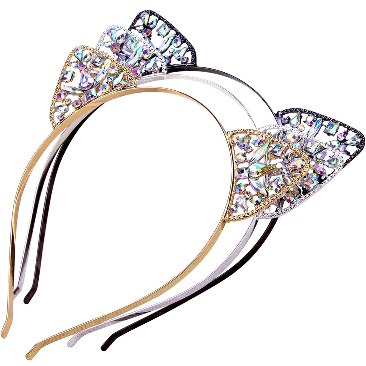 Rhinestone Cat Ears, Set of 3