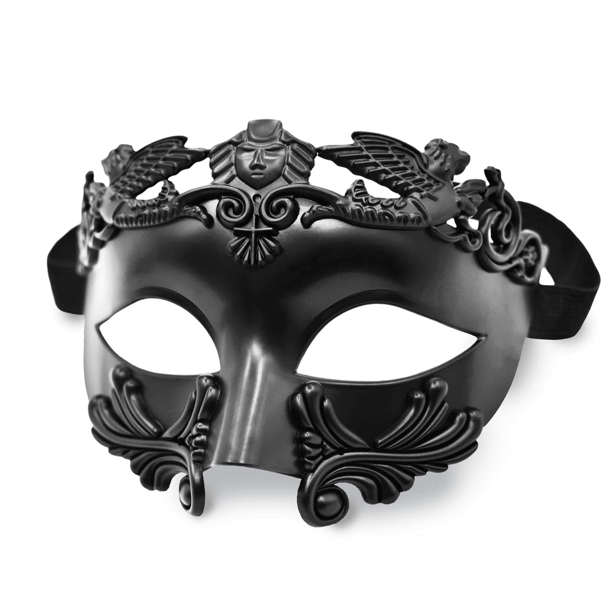 Black Roman Masquerade Mask (view 2)