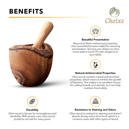 Olive Wood Mortar and Pestle (view 2)