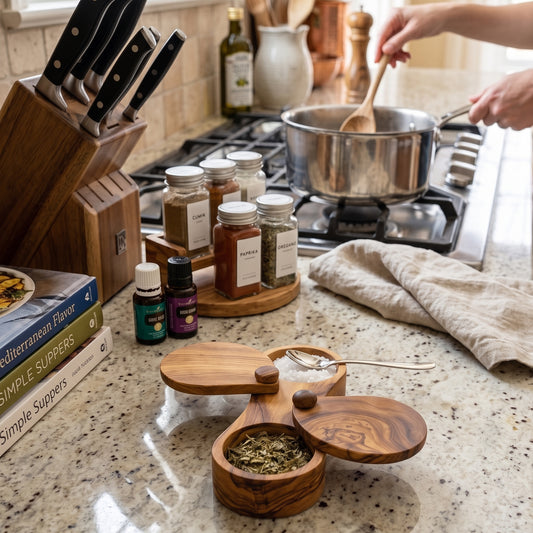 Olive Wood Spice Box (view 2)