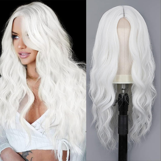 Long White Wavy Wig