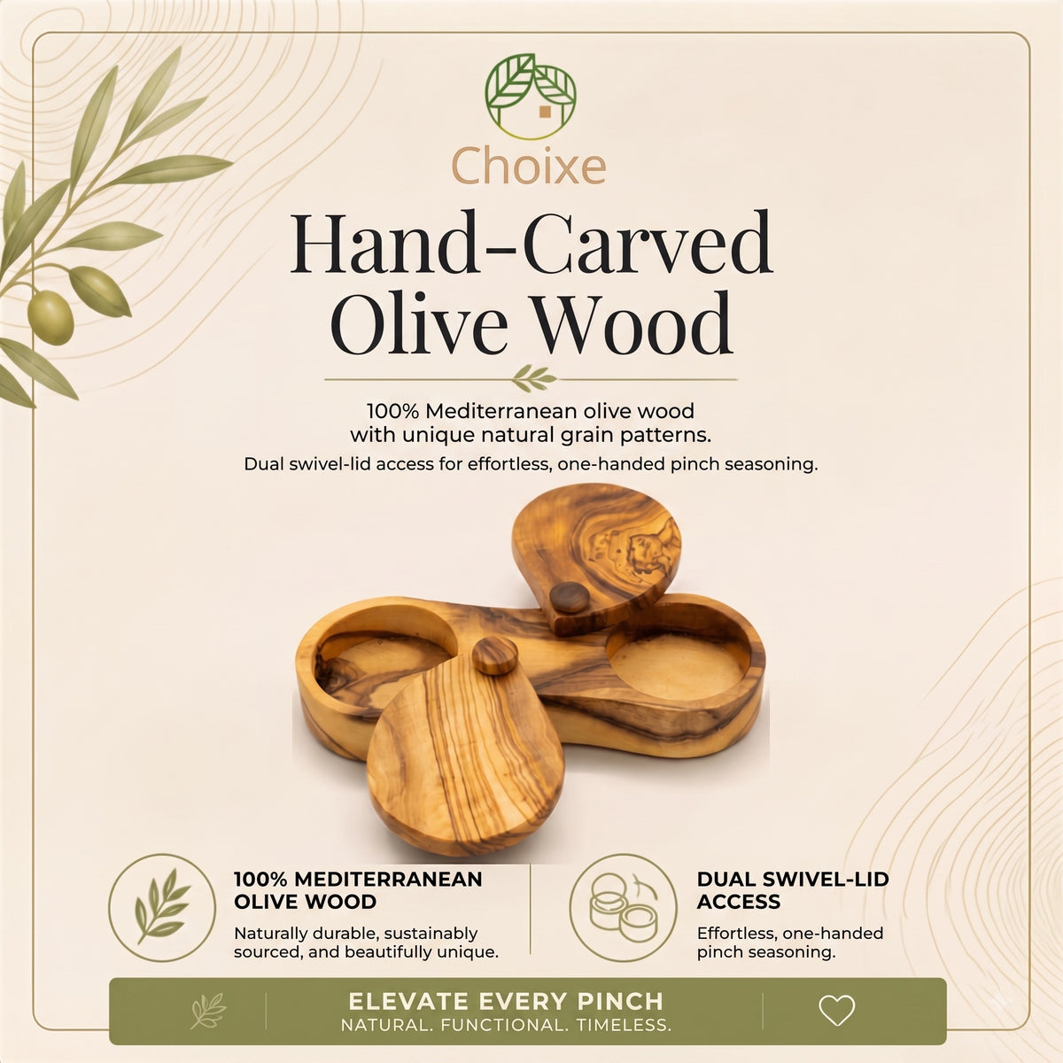Olive Wood Spice Box (view 8)