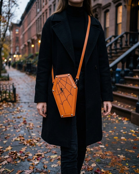 Crypt Coffin Crossbody Bag in use