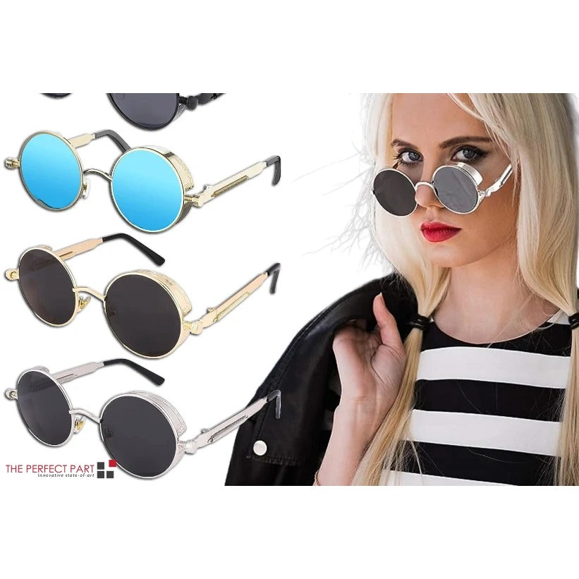 Round retro polarized sunglasses